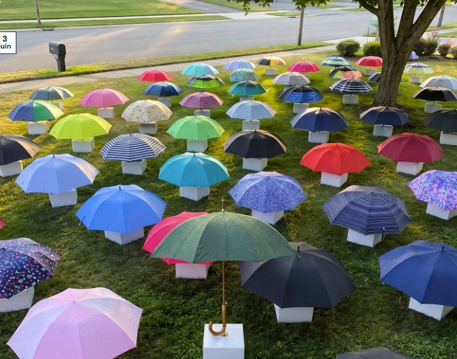 Mon fils de 12 ans a donné le parapluie de son défunt père à une inconnue enceinte sous la pluie — le lendemain matin, 47 parapluies sont apparus sur notre pelouse.