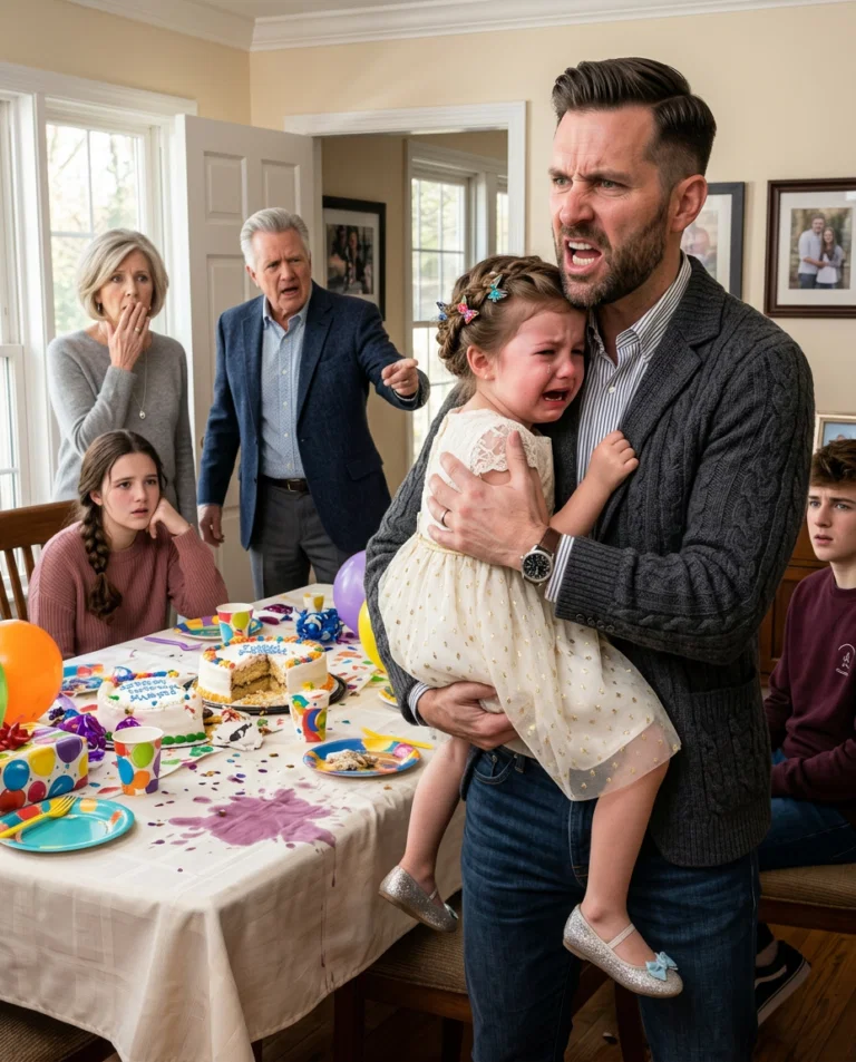 Lors du dîner d’anniversaire de mon mari, notre fille de 7 ans a été soudainement envoyée dans une autre pièce parce que sa famille voulait de la place pour ses « vrais enfants ».