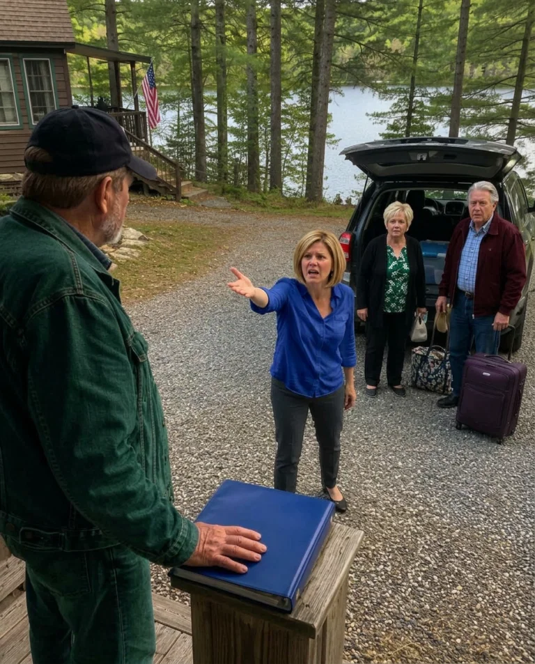 Elle a tenté de prendre sa cabane au bord du lac avant que le SUV ne s’engage dans l’allée.